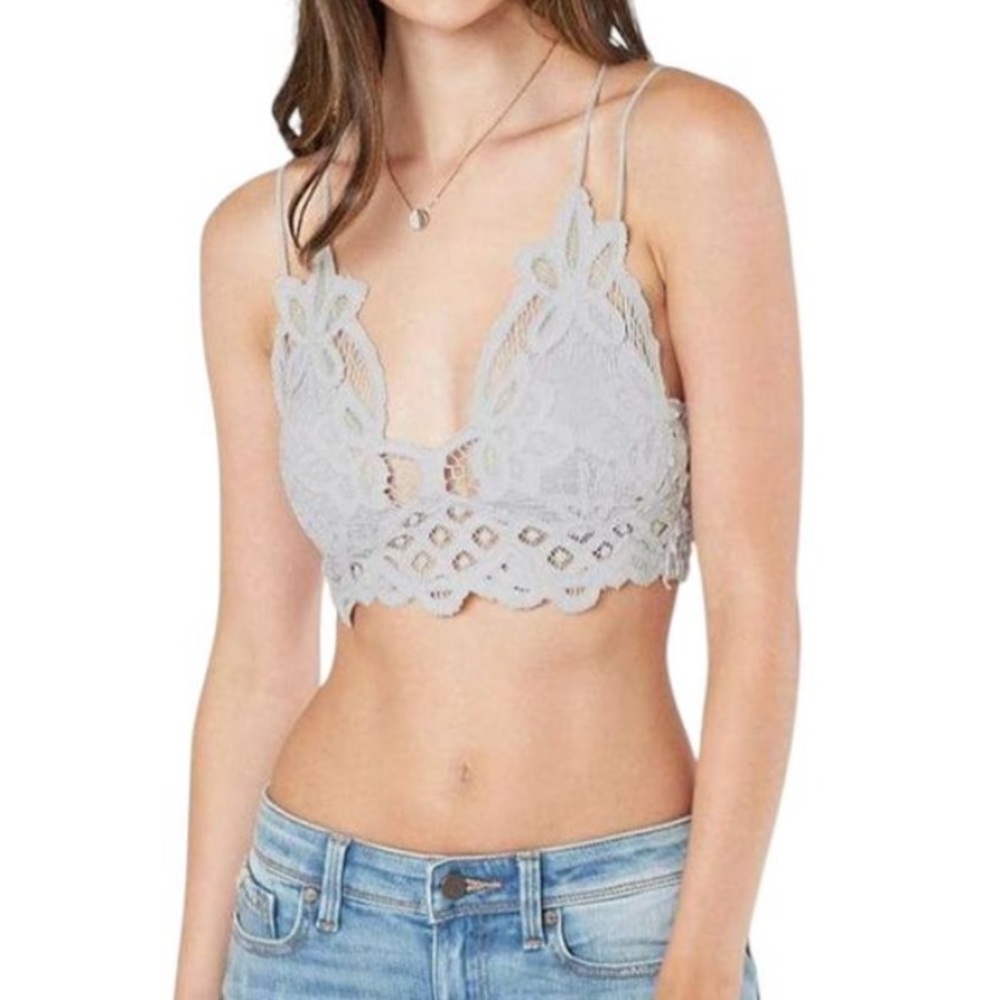 Free People Adella Lace Bralette in Light Blue size XS